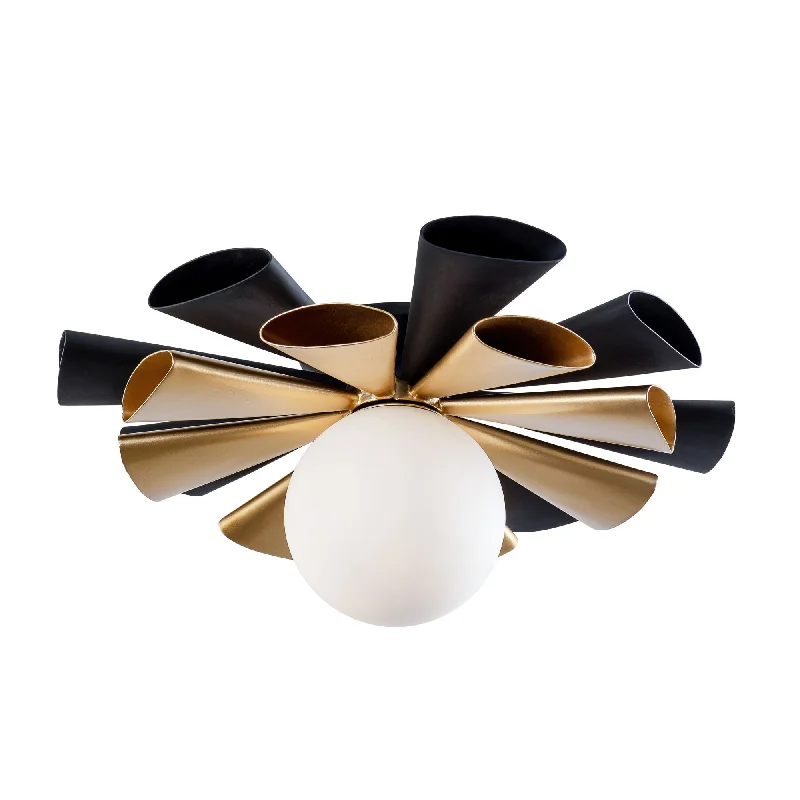 Daphne 372S01MMBFG 1-Light Ceiling Light - Matte Black/French Gold