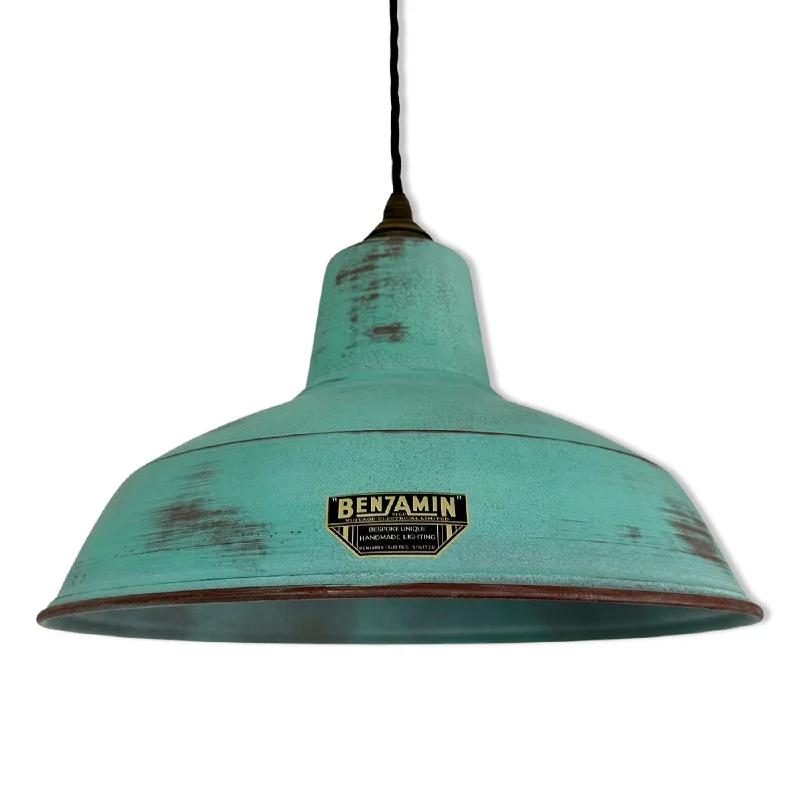 Industrial Exit Sign Lighting for Quick EvacuationFilby ~ Copper Verdigris Lampshade Pendant Ceiling Light ~ 12.5 Inch