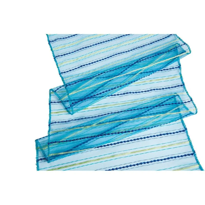 Edison style vintage light bulbsCobalt Blue Organza Stripe Table Runner