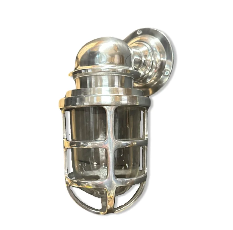 Industrial Emergency Lighting for Safety in FactoriesKeswick ~ Bulkhead Outdoor & Bathroom Sconce Wall Light Solid Polished Aluminium |