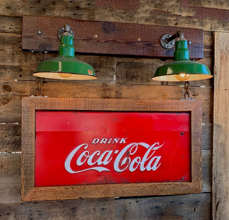 Adjustable Industrial Lighting for Flexible IlluminationSteampunk Industrial Wall Sconce / Antique Coke Sign  / Lamp #2001 sold