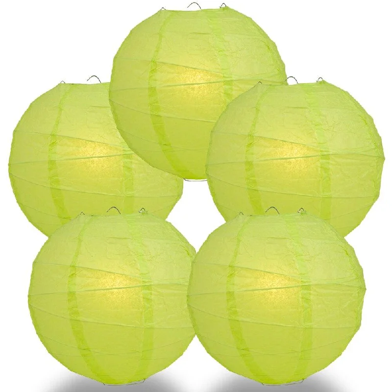 Mercury glass Edison light bulbs5-PACK 36" Light Lime Green Round Paper Lantern, Crisscross Ribbing, Chinese Hanging Wedding & Party Decoration