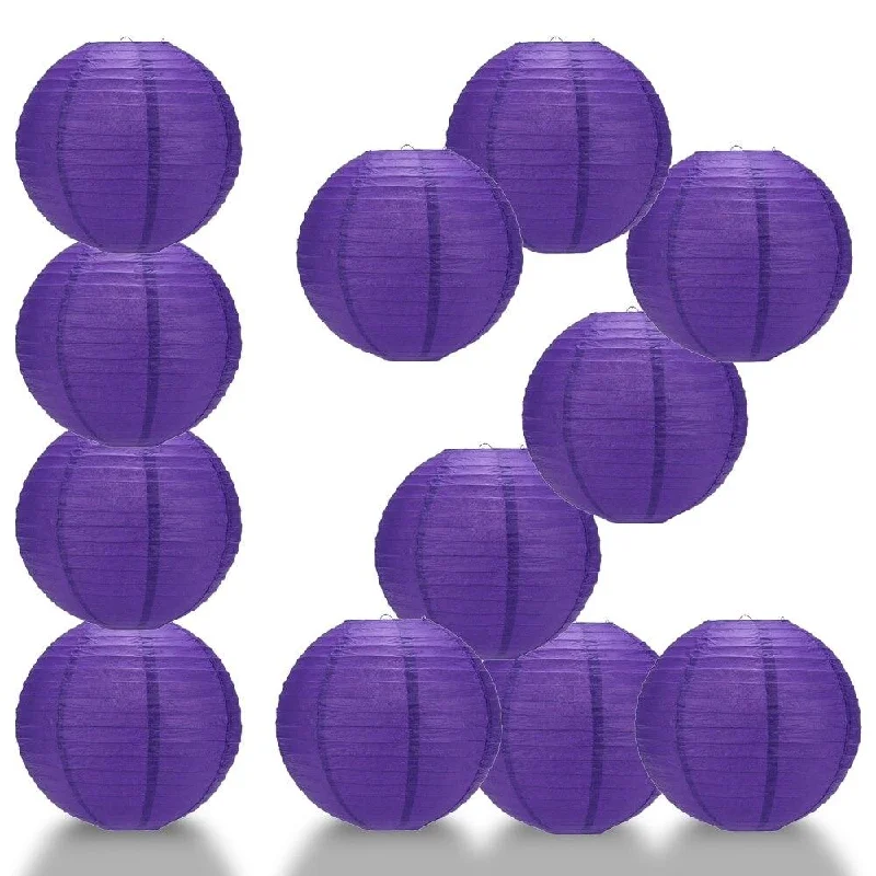 Edison light bulbs for ceiling fansBULK PACK (12) 42" Plum Purple Round Paper Lantern, Even Ribbing, Hanging Decoration