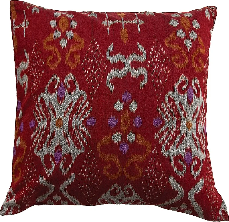 Dimmable Edison light bulbs for home decorBrick Red Nuri Square Ikat Throw Pillow Cover