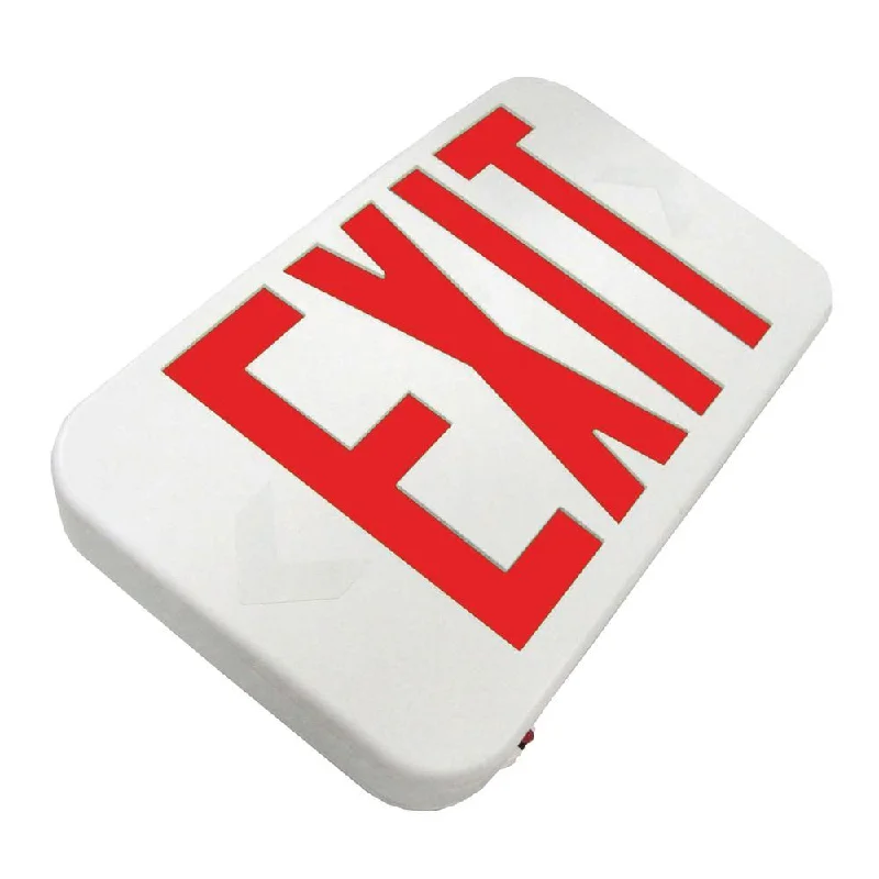 Industrial Emergency Lighting for Safety in FactoriesLED Exit Sign - Double Sided Red Lettering - Battery Backup - 120/277V