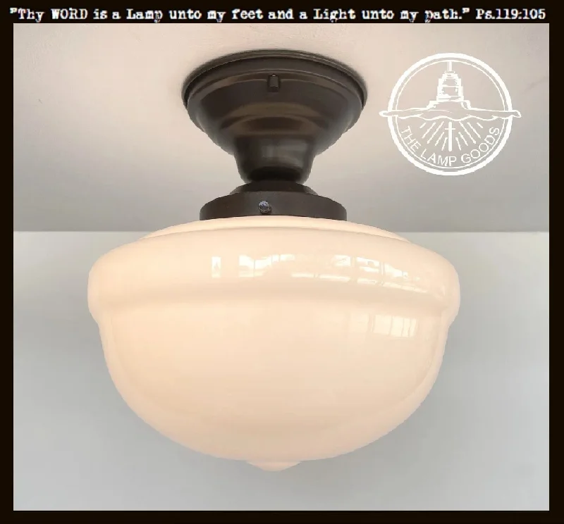 Frosted glass Edison light bulbsAntique Acorn Milk Glass CEILING LIGHT Fixture