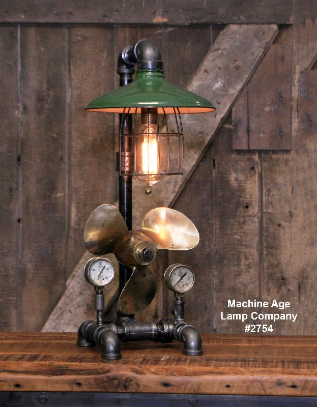 Adjustable Industrial Lighting for Flexible IlluminationSteampunk Industrial / Antique Boat Propeller / Nautical / Marine / Cabin / Lamp #2754