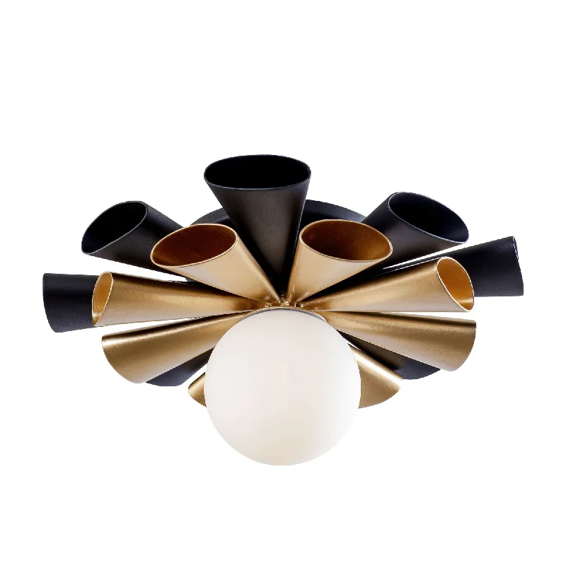 Daphne 372S01SMBFG 1-Light Ceiling Light - Matte Black/French Gold