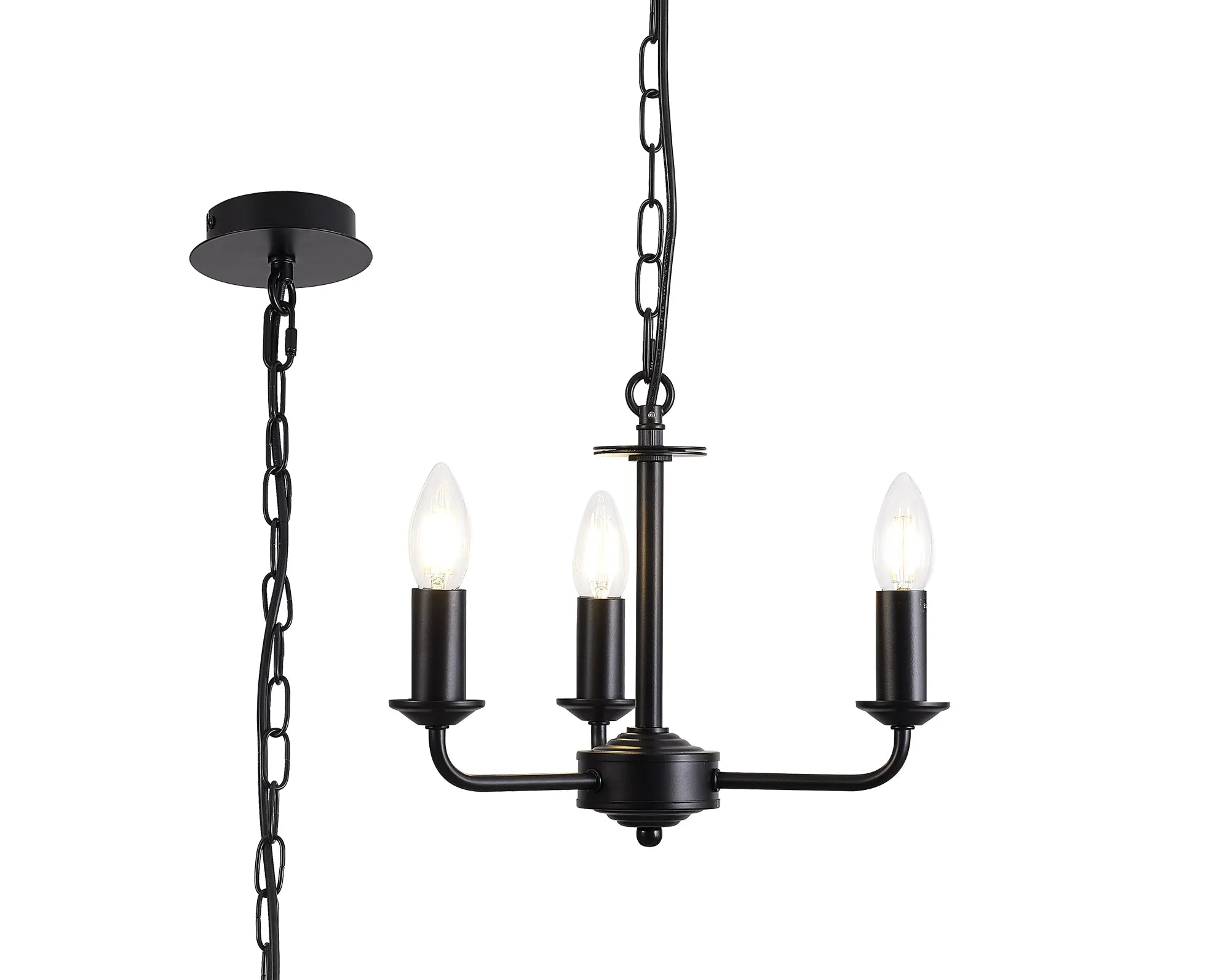 Track lighting for creating a moody atmosphereBanyan 3 Light Multi Arm Pendant/Semi Flush Without Shade Matt Black