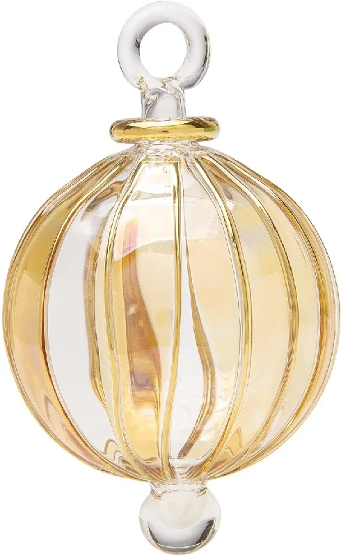 Edison style vintage light bulbsAmber Egyptian Hand Blown Glass Ball Ornament with Striped Design