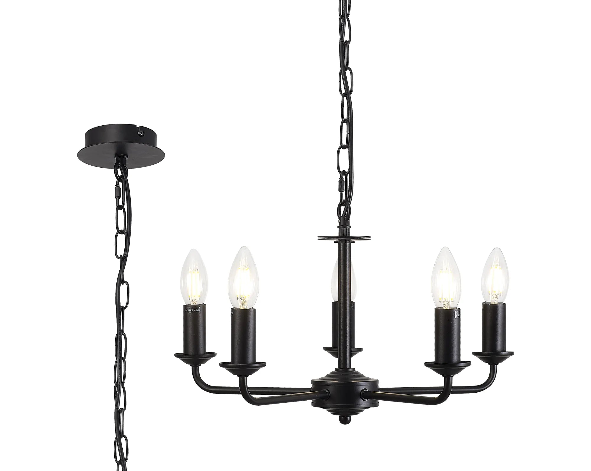 Smart track lighting with voice controlBanyan 5 Light Multi Arm Pendant Without Shade Matt Black