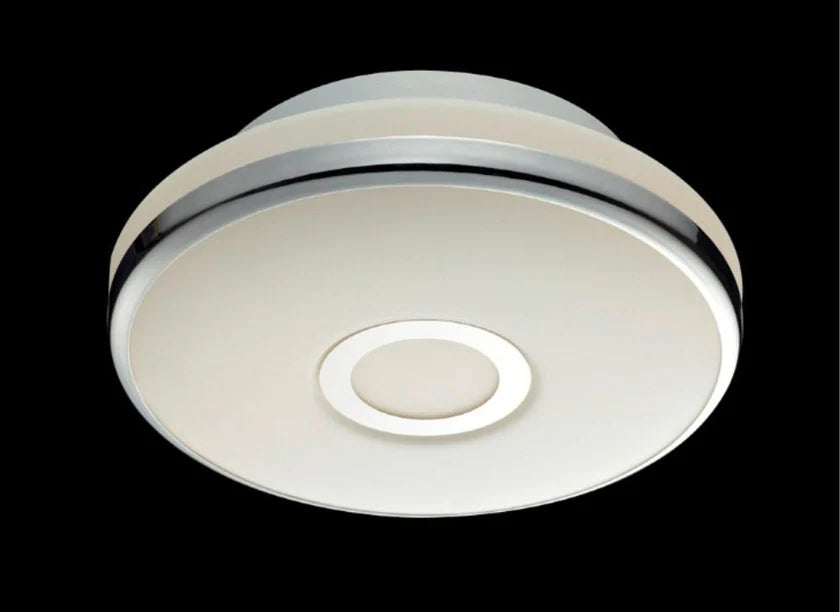 Track lighting with a decorative track designIrvine Ip44 White Flush Fitting With Opal Glass