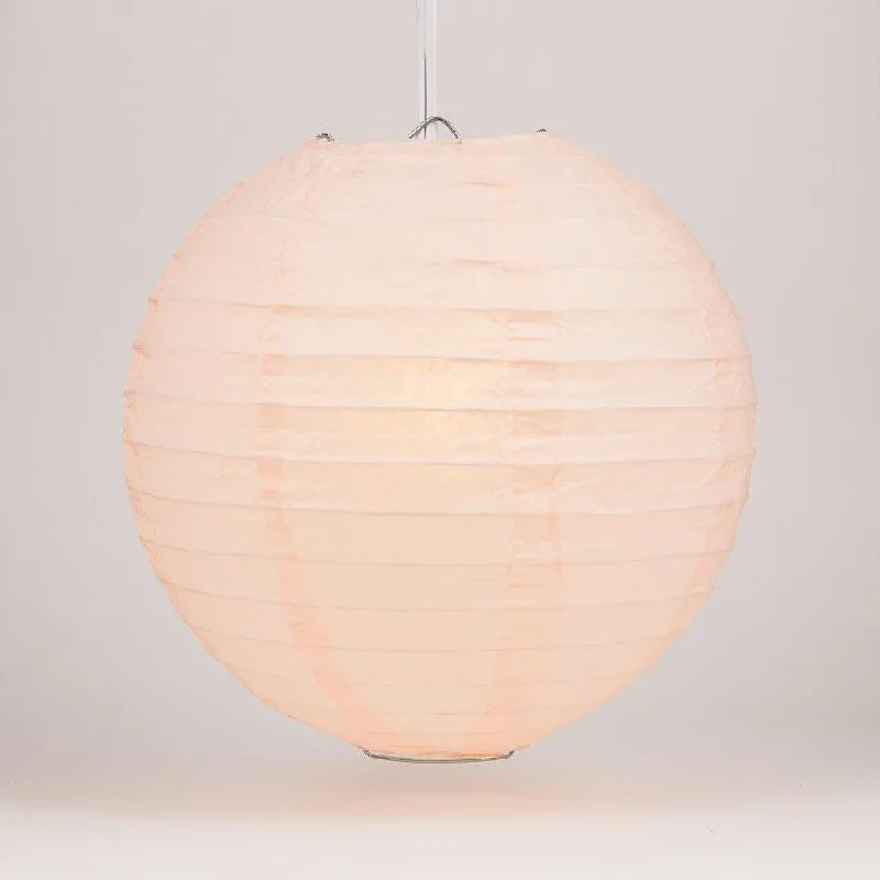 Squirrel cage filament Edison light bulbsBULK PACK (12) 42" Rose Quartz Pink Round Paper Lantern, Even Ribbing, Chinese Hanging Decoration for Weddings and Parties