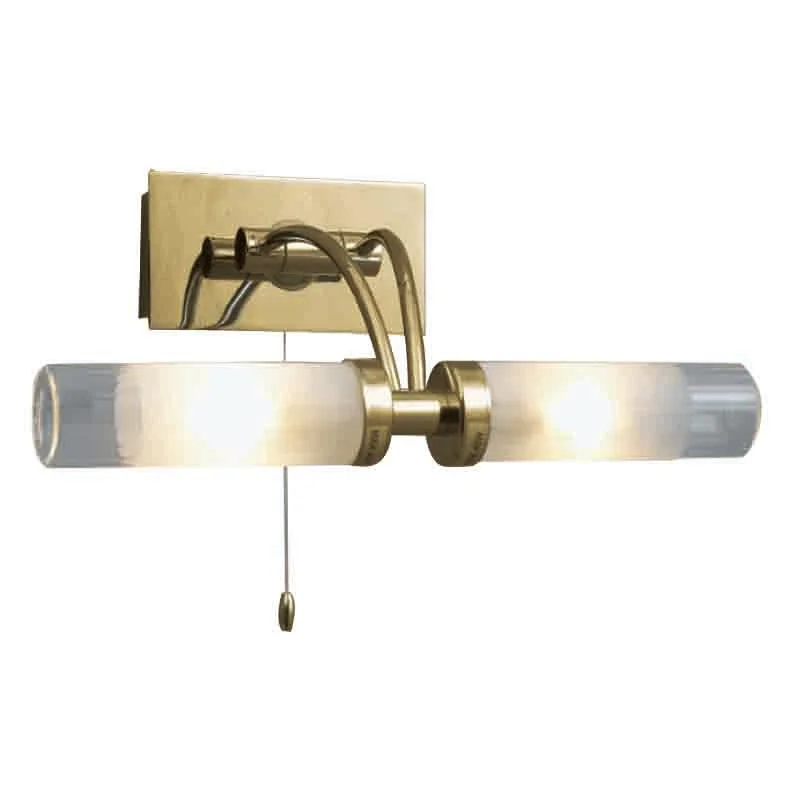 Track lighting with a brushed nickel finishCalhoun Bathroom Wall Light- Antique Brass