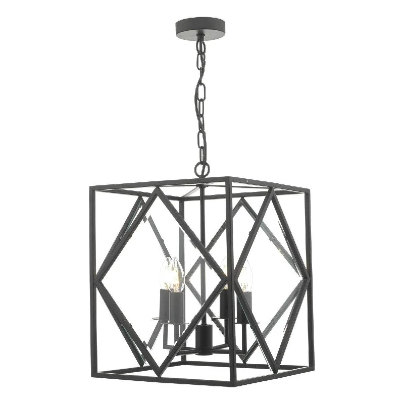 Commercial - grade track lighting for storesJepsen 4 Light Lantern Black & Bevelled Edge Glass