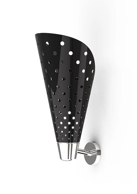 mid - century modern wall lamps with iconic shapes for a stylish studyOverstock - Dizzy Wall Light - Black With Nickel