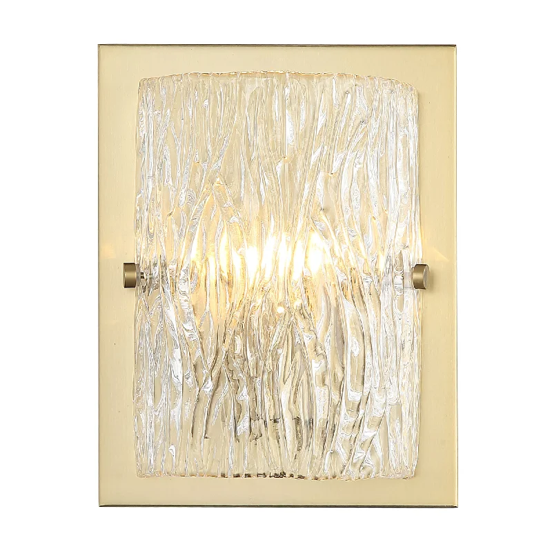 asian - inspired wall lamps with bamboo or paper shades for a zen - like Morgan 376W01SB 1-Light Wall Sconce - Satin Brass