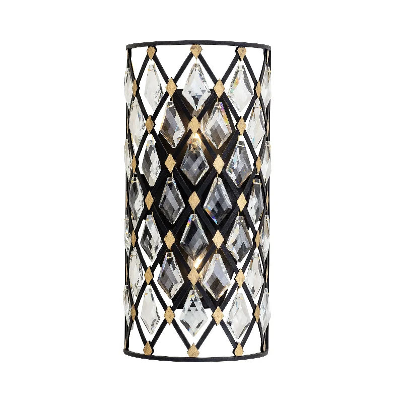 wood wall lamps with natural grain for a warm and organic feelWindsor 345W02SCBHG 2-Light Wall Sconce - Carbon/Havana Gold