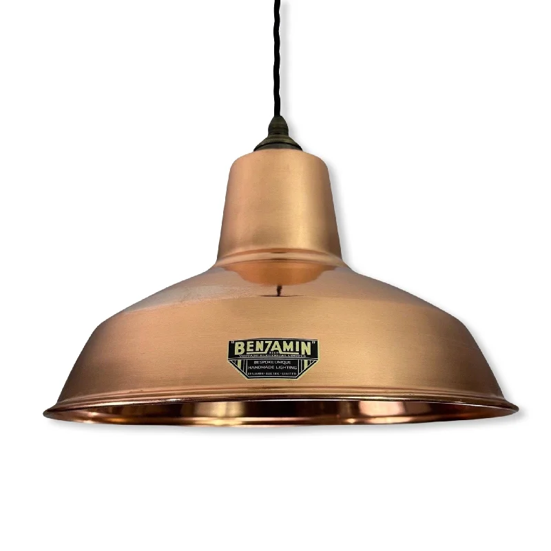 Industrial Lighting for Furniture FactoriesFilby ~ *Worn* Genuine Solid Copper Lampshade Pendant Ceiling Light ~ 12.5 Inch