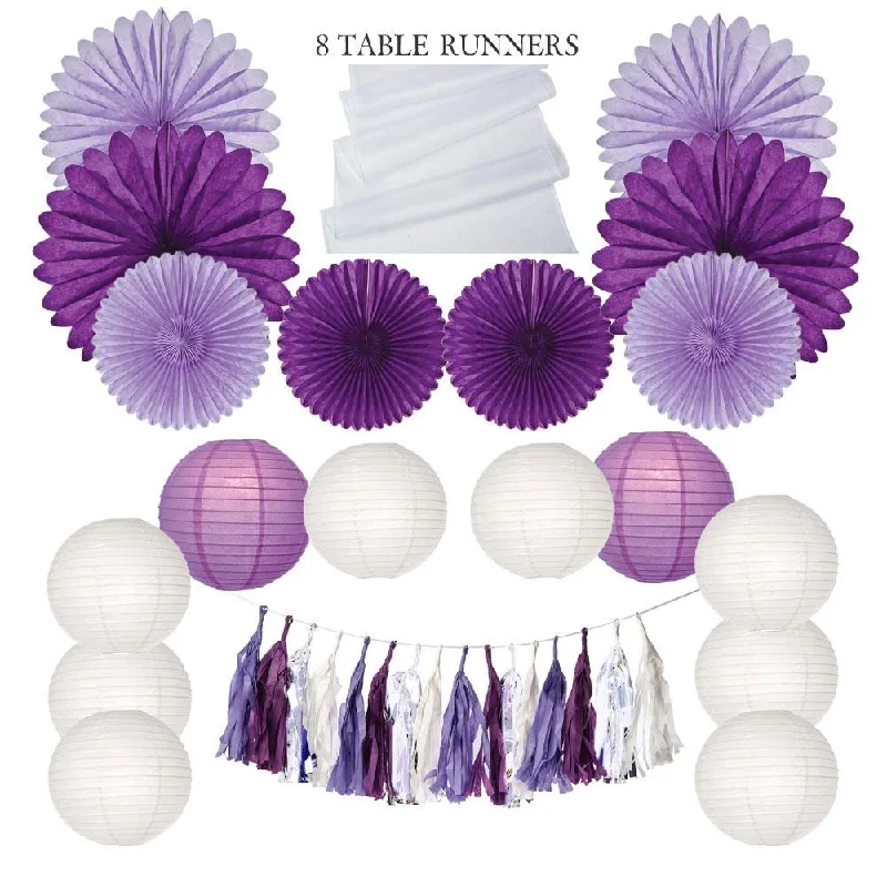 Long lifespan Edison light bulbsGrape Crush Party Decoration Kit - Includes Paper Tassels, Table Runners, Paper Hanging Fans and Paper Lanterns