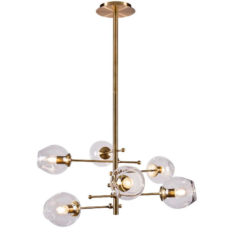 Track lighting with integrated LED driversOrion Clear 6 Bubble Hanging Light -  Brass Finish