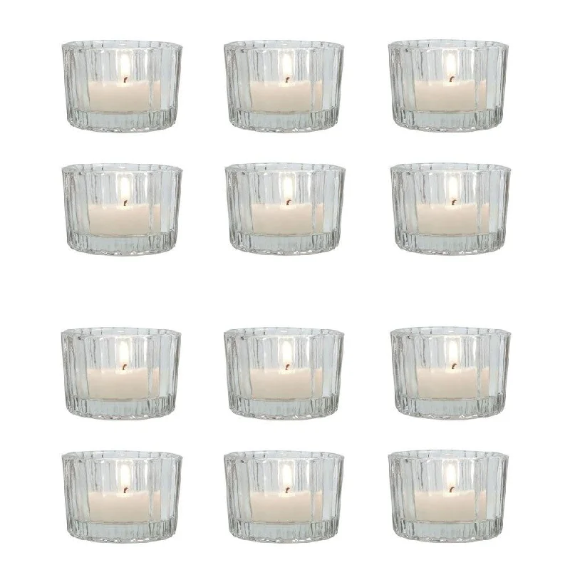 Long lifespan Edison light bulbsClear Cleo Colored Glass Tealight Holder, Set of 12