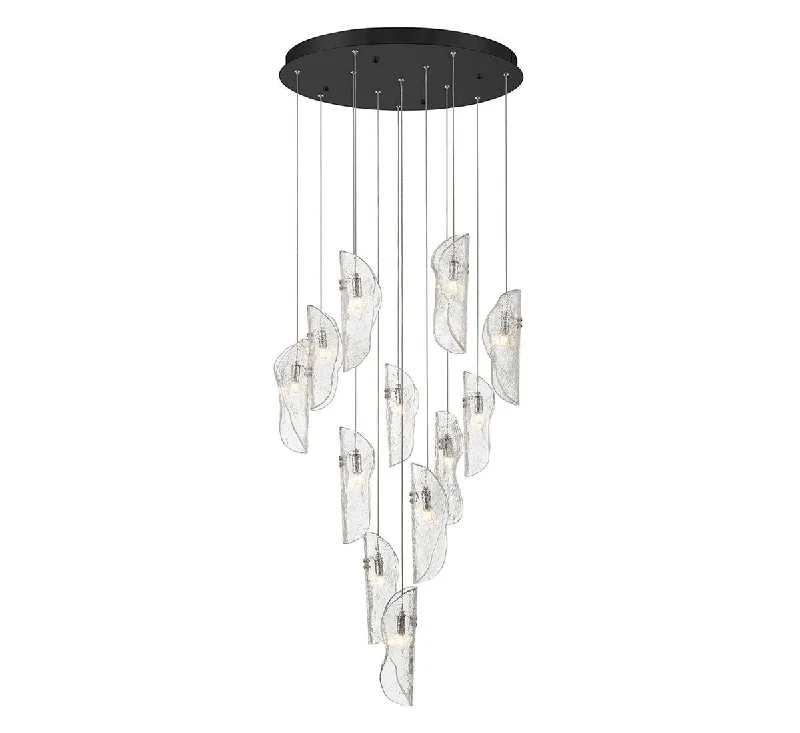 Track lighting with colored glass accentsSorrento LED Chandelier - Round Canopy