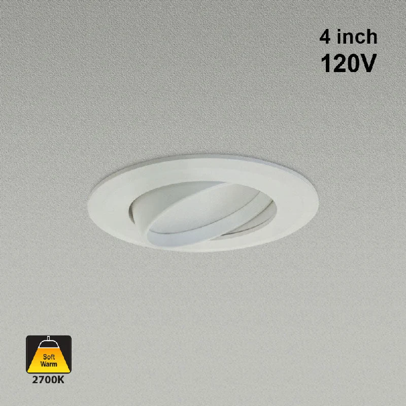 Track lighting with a sleek profile4 inch Retrofit Gimbal Dimmable Recessed LED Downlight / Ceiling Light  LT-US-D413WC279E-11, 120V 13W 2700K(Soft White)