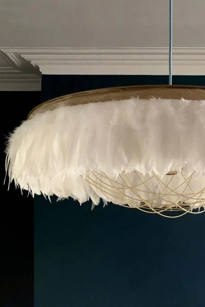 Chandeliers with Multiple Lights for Maximum IlluminationColdharbour Lights Gloria Feather Shade - White