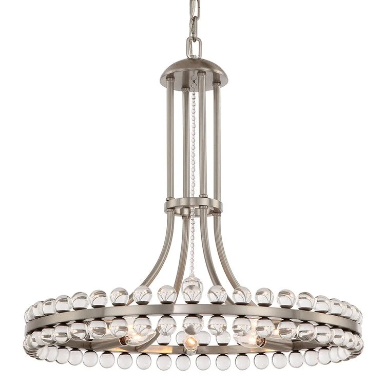 Chandeliers with Metal Frames in Black FinishClover Eight-Light Chandelier