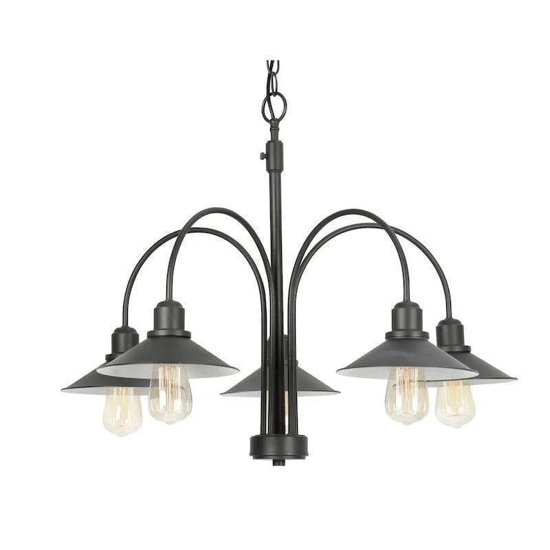 Large Chandeliers for Grand Halls and FoyersOaks Dalvik 5 Light Black Chandelier