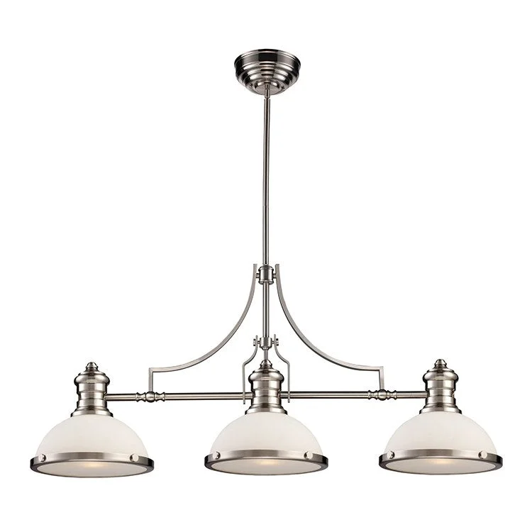 Chandeliers with Metal Frames in Black FinishChadwick Three-Light Billiard Chandelier