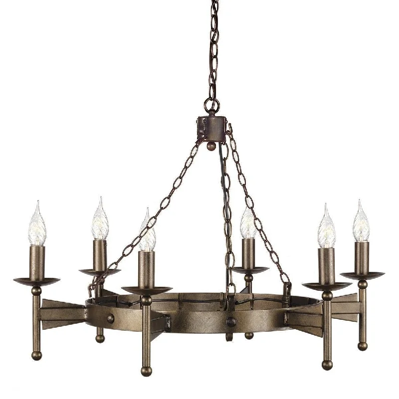 Chandeliers with Adjustable Height for Custom InstallationElstead Cromwell 6 Light Chandelier - Olde Bronze