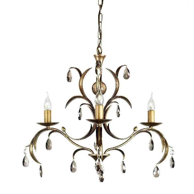 Chandeliers with Adjustable Arms for Directional LightingElstead Lily 3 Light Antique Bronze Chandelier