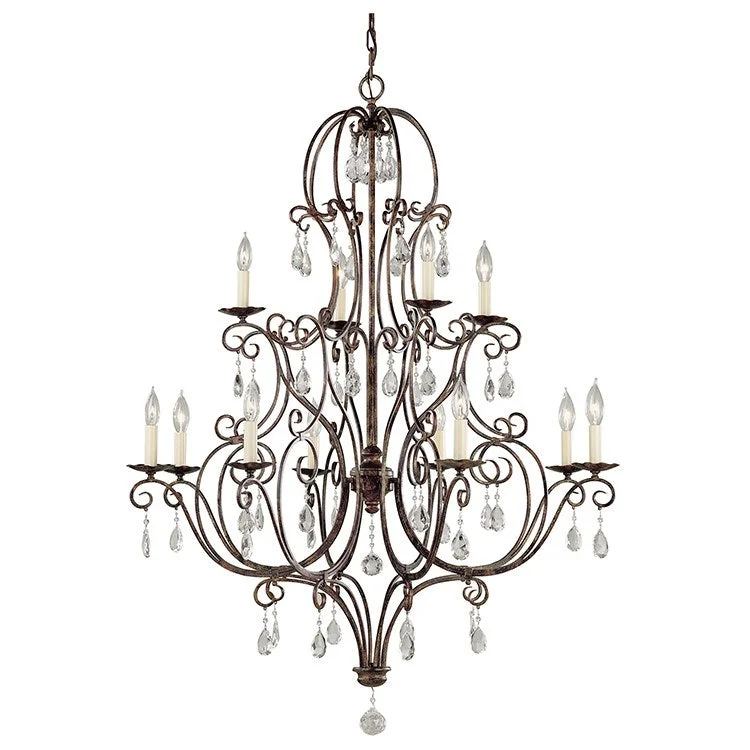 Mid - Century Modern Chandeliers for Vintage AppealChateau Twelve-Light Two-Tier Chandelier