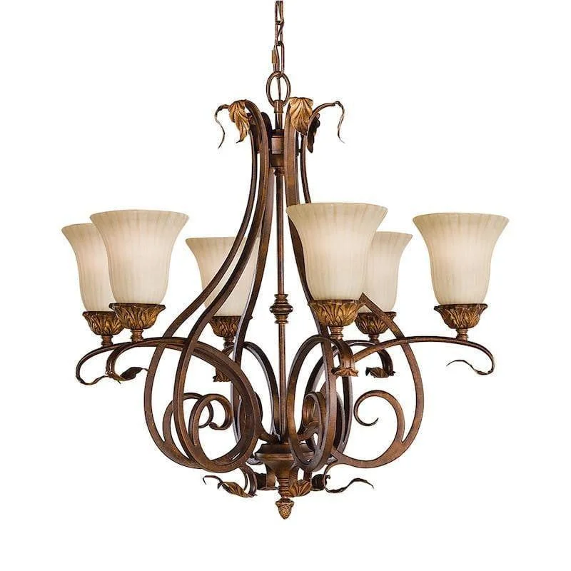 Victorian - Inspired Chandeliers with Ornate DetailsFeiss Sonoma Valley Aged Tortoise Shell 6 Light Chandelier