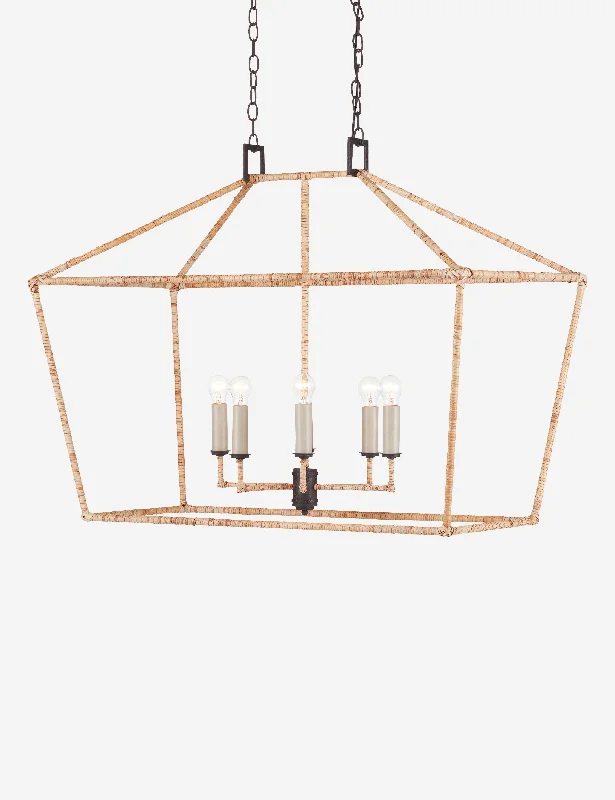 Chandeliers for High Ceilings to Fill Vertical SpaceHensley Linear Chandelier, Natural 40" W