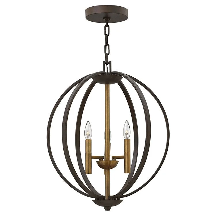 Chandeliers for High Ceilings to Fill Vertical SpaceEuclid Three-Light Single-Tier Pendant