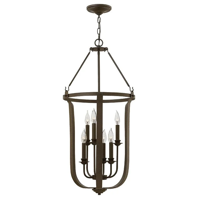 Chandeliers with Metal Frames in Copper FinishFenmore Six-Light Two-Tier Foyer Pendant