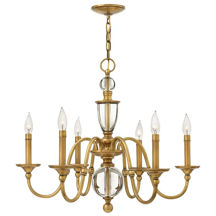 Chandeliers with Metal Frames in Copper FinishEleanor Six-Light Single-Tier Chandelier