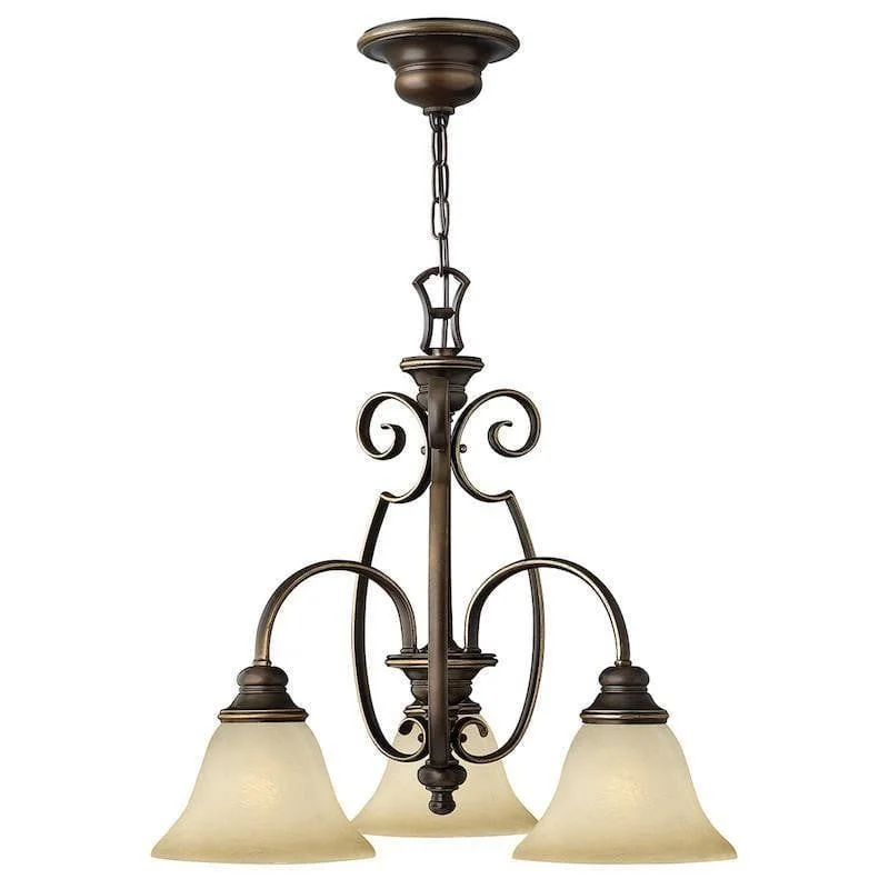 Chandeliers with Venetian Glass for a Luxurious LookHinkley Cello Antique Bronze 3 Light Chandelier