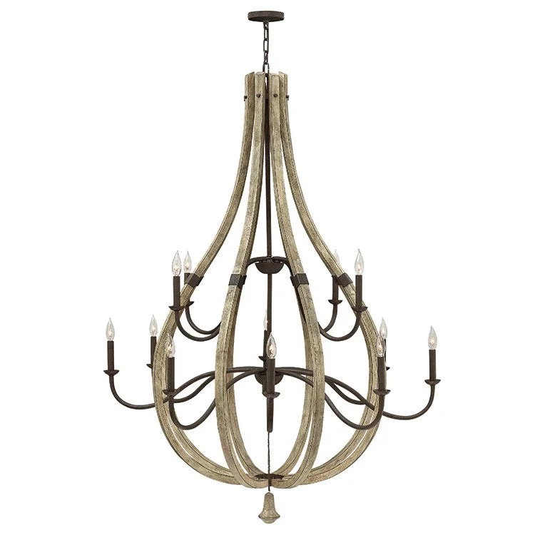 Chandeliers with Metal Frames in Gold FinishMiddlefield Twelve-Light Two-Tier Chandelier