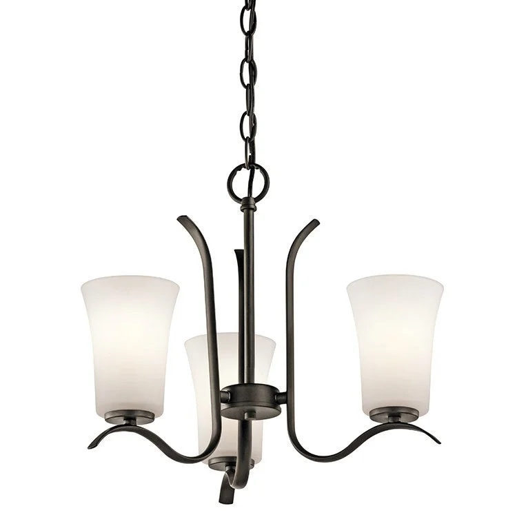 Chandeliers with Metal Frames in Bronze FinishArmida Three-Light Mini Chandelier