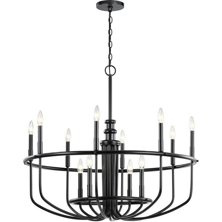 Chandeliers with Metal Frames in Bronze FinishCapitol Hill Twelve-Light Two-Tier Chandelier