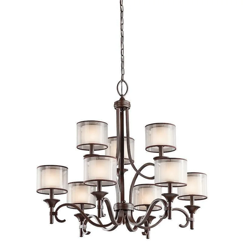 Mid - Century Modern Chandeliers for Vintage AppealKichler Lacey Mission Bronze Finish 9 Light Chandelier