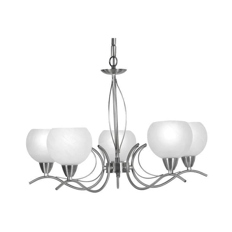 Chandeliers with Multiple Lights for Maximum IlluminationLuanda 5 Light Antique Chrome Chandelier