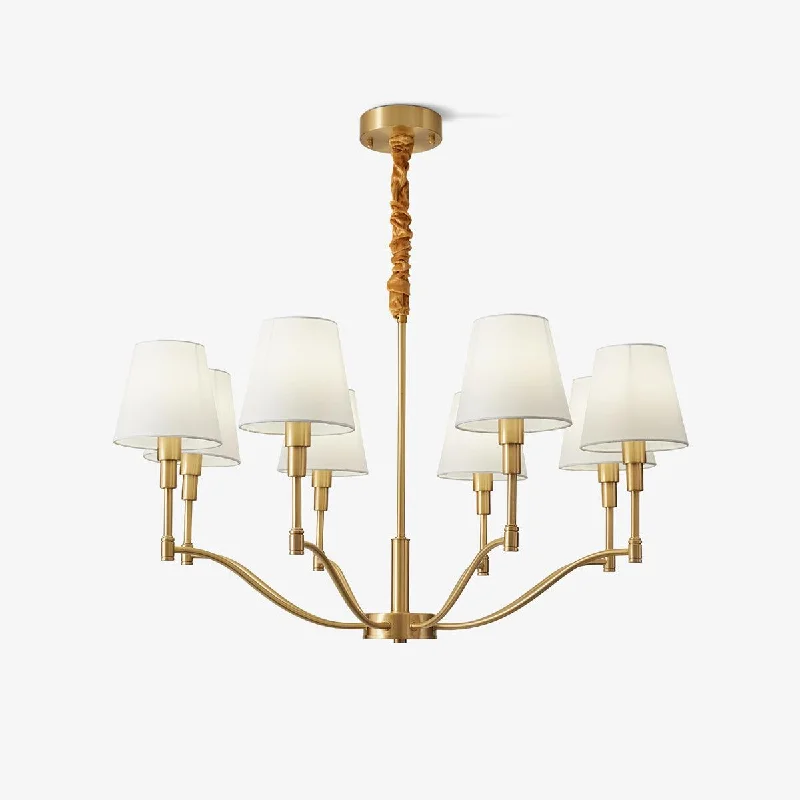 Chandeliers for High Ceilings to Fill Vertical SpaceMeridian Mid Century Brass Chandelier