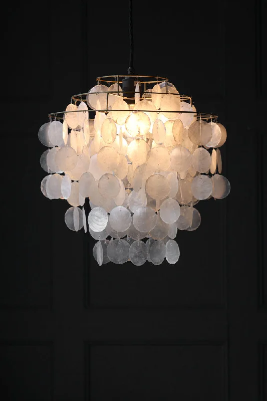 LED Chandeliers for Energy - Efficient LightingNatural Shell Tiered Ceiling Light Shade