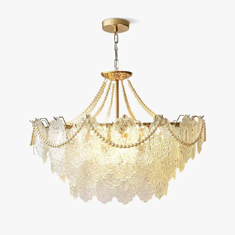 Chandeliers with Adjustable Height for Custom InstallationPearls Glass Chandelier