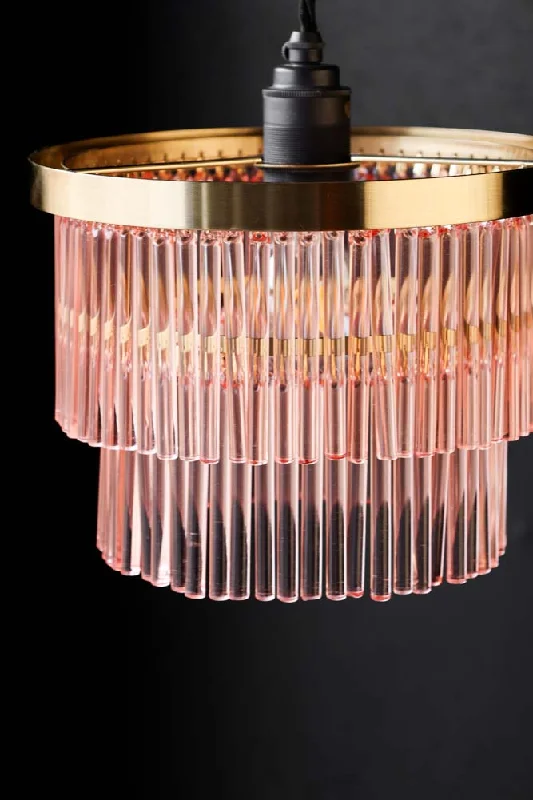 Chandeliers with Venetian Glass for a Luxurious LookPink Tiered Glass Easyfit Ceiling Light Shade